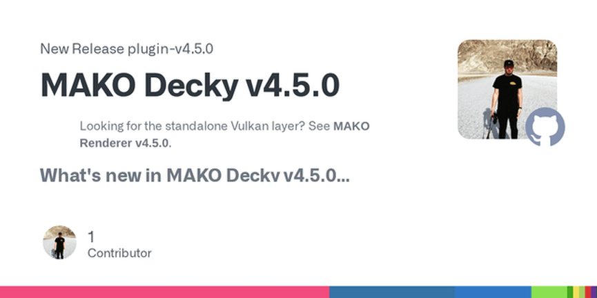 Close-up of Steam Deck screen showing high FPS counter with Mako plugin active